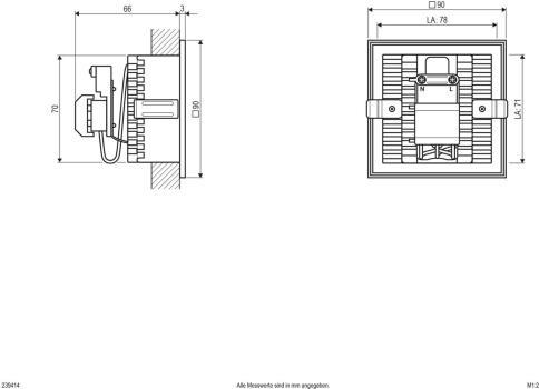 EVN Wandeinbau, IP20, G9, max. 25W, 230V, Alu (239414)