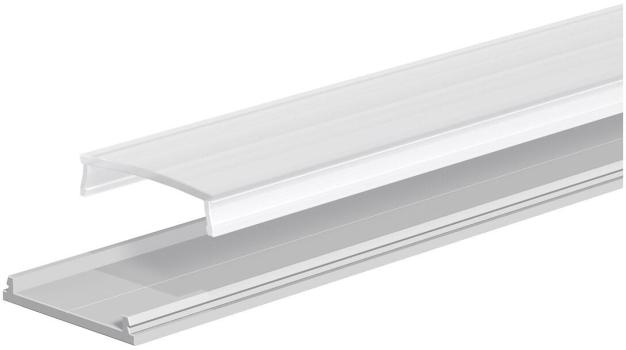 ARDEBO.de EVN APFLAT-Serie Alu-Profil flach mit Abdeckung, 200cm, U-Profil, biegbar (APFLAT4AM200)