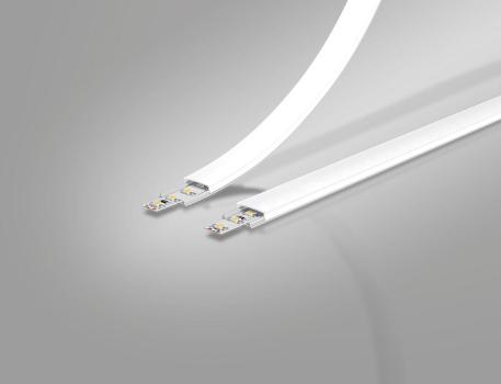 EVN APFLAT-Serie Alu-Profil flach mit Abdeckung, 200cm, U-Profil, biegbar (APFLAT4AM200)