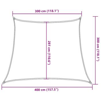 Sonnensegel 160 g/m² Trapezform Terrakottarot 3/4x3 m HDPE