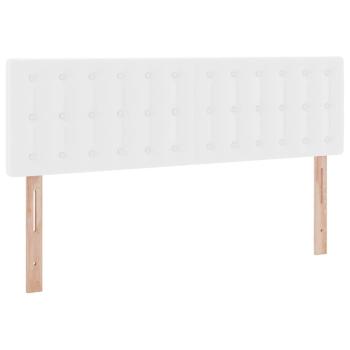 Bett mit LED-Lichtleisten Reinweiß 140 x 200 cm PVC