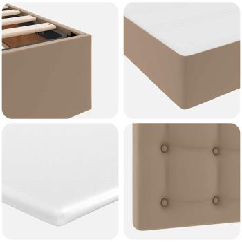 Bett mit LED-Lichtleisten Cappuccino 140 x 200 cm PVC