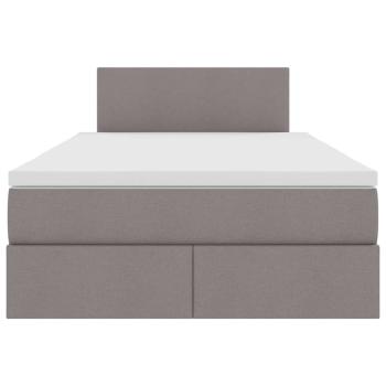 Bett mit LED-Lichtleisten mit Kopfteil Taupe 120 x 200 cm Stoff