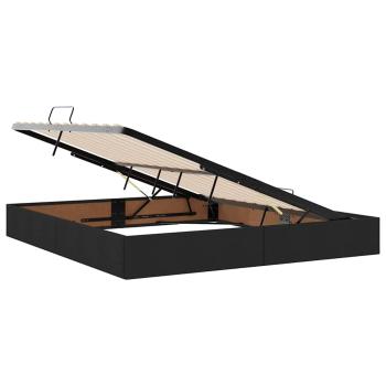 ARDEBO.de - Bett mit LED-Lichtleisten Schwarz 180 x 200 cm Stoff