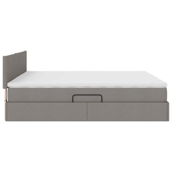 ARDEBO.de - Bett mit LED-Lichtleisten mit Kopfteil Taupe 180 x 200 cm Stoff