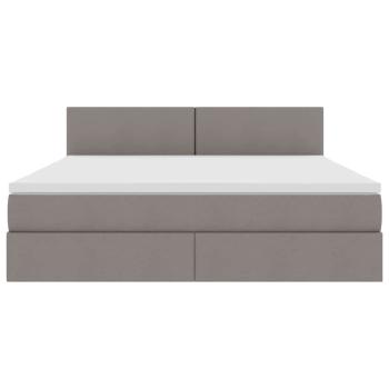 Bett mit LED-Lichtleisten mit Kopfteil Taupe 180 x 200 cm Stoff