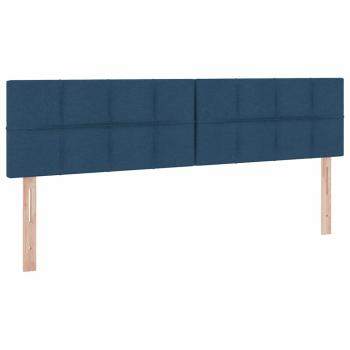 Bett mit LED-Lichtleisten mit Kopfteil Blau 180 x 200 cm Stoff