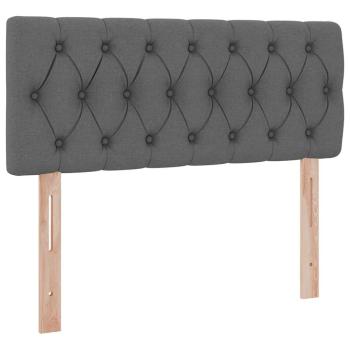 Bett mit LED-Lichtleisten Dunkelgrau 120 x 200 cm Stoff