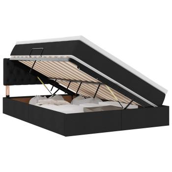 ARDEBO.de - LED-Speicherbett mit Matratze Schwarz 140 x 200 cm Stoff