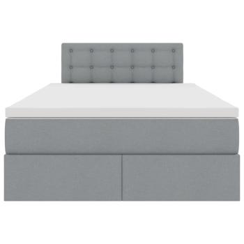 Bett mit LED-Lichtleisten Hellgrau 120 x 200 cm Stoff