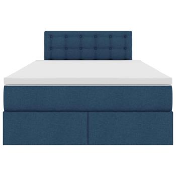 ARDEBO.de - Bett mit LED-Lichtleisten mit Kopfteil Blau 120 x 200 cm Stoff