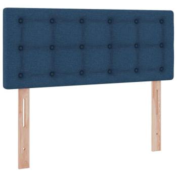 Bett mit LED-Lichtleisten mit Kopfteil Blau 120 x 200 cm Stoff