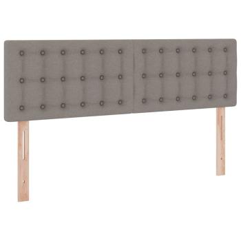 Bett mit LED-Lichtleisten mit Kopfteil Taupe 140 x 190 cm Stoff