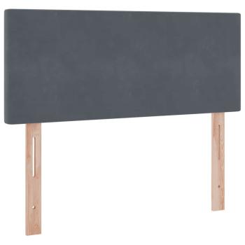 Bett mit LED-Lichtleisten Dunkelgrau 120 x 200 cm Samt