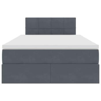 Bett mit LED-Lichtleisten Dunkelgrau 120 x 200 cm Samt