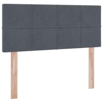 Bett mit LED-Lichtleisten Dunkelgrau 120 x 200 cm Samt