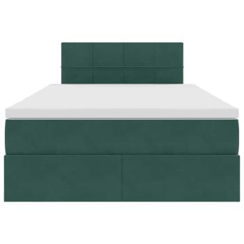 Bett mit LED-Lichtleisten Dunkelgrün 120 x 200 cm Samt