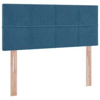 Bett mit LED-Lichtleisten Dunkelblau 120 x 200 cm Samt