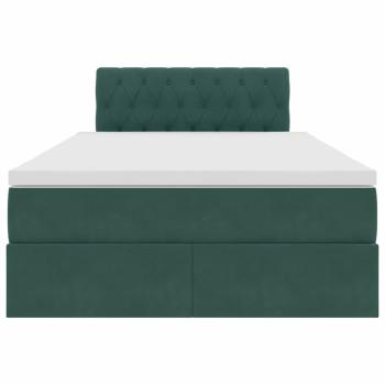 Bett mit LED-Lichtleisten Dunkelgrün 120 x 200 cm Samt