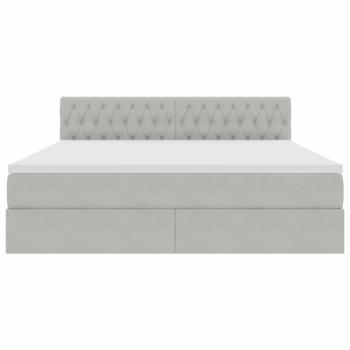 Bett mit LED-Lichtleisten Hellgrau 180 x 200 cm Samt