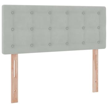 Bett mit LED-Lichtleisten Hellgrau 120 x 200 cm Samt