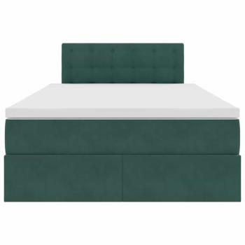 Bett mit LED-Lichtleisten Dunkelgrün 120 x 200 cm Samt