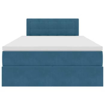 Bett mit LED-Lichtleisten Dunkelblau 120 x 200 cm Samt