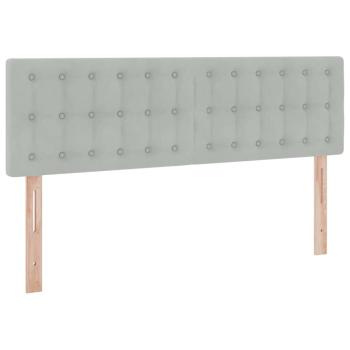 Bett mit LED-Lichtleisten Hellgrau 140 x 190 cm Samt