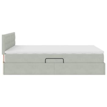 Bett mit LED-Lichtleisten Hellgrau 140 x 190 cm Samt