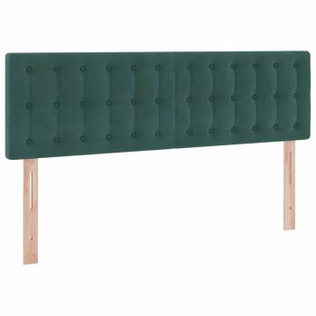 Bett mit LED-Lichtleisten Dunkelgrün 140 x 190 cm Samt