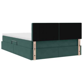 Bett mit LED-Lichtleisten Dunkelgrün 140 x 190 cm Samt