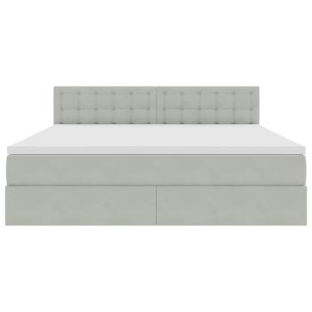 Bett mit LED-Lichtleisten Hellgrau 180 x 200 cm Samt