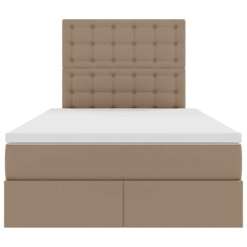 Bett mit LED-Lichtleisten Cappuccino 120 x 200 cm PVC