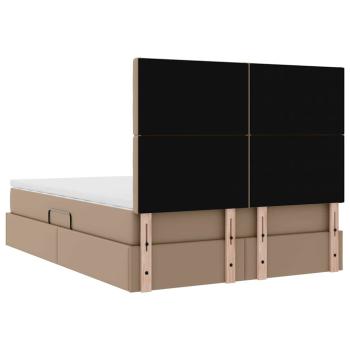 Bett mit LED-Lichtleisten Cappuccino 140 x 190 cm PVC