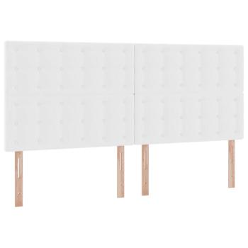 Bett mit LED-Lichtleisten Reinweiß 200 x 200 cm PVC