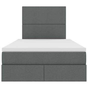 Bett mit LED-Lichtleisten Dunkelgrau 120 x 200 cm Stoff