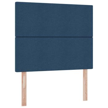 ARDEBO.de - Bett mit LED-Lichtleisten mit Kopfteil Blau 120 x 200 cm Stoff