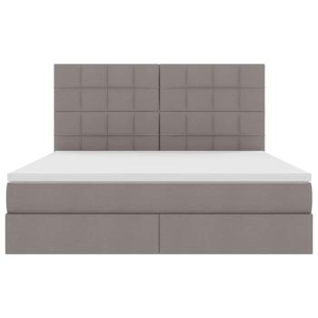 Bett mit LED-Lichtleisten mit Kopfteil Taupe 180 x 200 cm Stoff