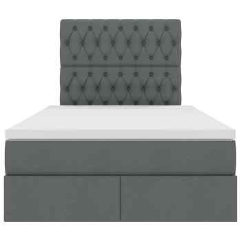 Bett mit LED-Lichtleisten Dunkelgrau 120 x 200 cm Stoff