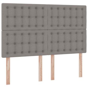 Bett mit LED-Lichtleisten mit Kopfteil Taupe 140 x 200 cm Stoff