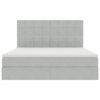 Bett mit LED-Lichtleisten Hellgrau 180 x 200 cm Samt