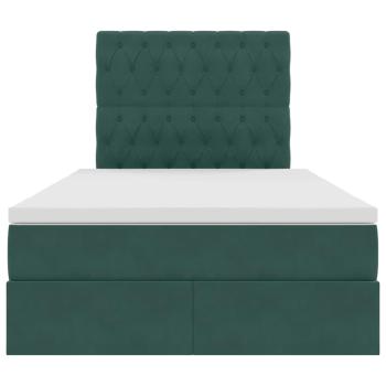 ARDEBO.de - Bett mit LED-Lichtleisten Dunkelgrün 120 x 200 cm Samt
