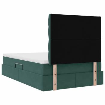 Bett mit LED-Lichtleisten Dunkelgrün 120 x 200 cm Samt