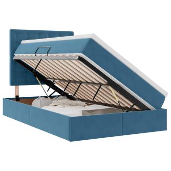 Bett mit LED-Lichtleisten Dunkelblau 120 x 200 cm Samt