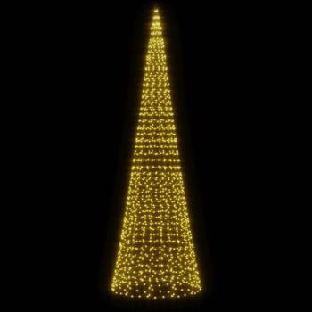 LED-Weihnachtsbaum auf Fahnenmast, 1534 LEDs, Warmweiß, 500 cm
