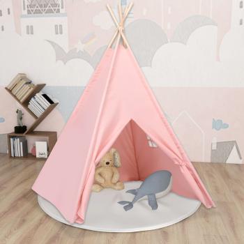 ARDEBO.de - Kinder Tipi-Zelt mit Tasche Pfirsichhaut Rosa 120x120x150 cm