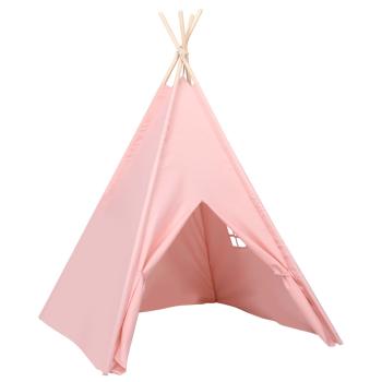 Kinder Tipi-Zelt mit Tasche Pfirsichhaut Rosa 120x120x150 cm