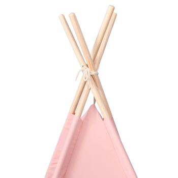 Kinder Tipi-Zelt mit Tasche Pfirsichhaut Rosa 120x120x150 cm