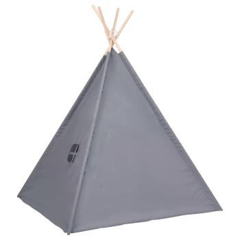 Kinder Tipi-Zelt mit Tasche Pfirsichhaut Grau 120x120x150 cm