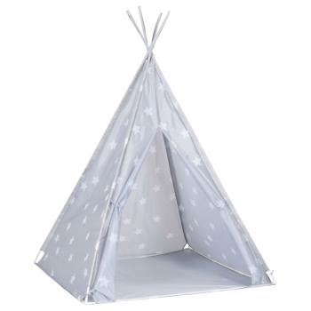 Kinder Tipi-Zelt mit Tasche Polyester Grau 115x115x160 cm
